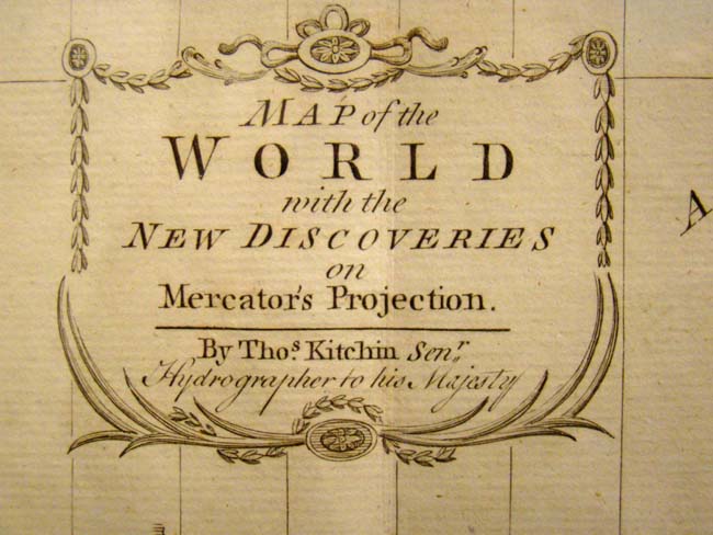 Thomas Kitchin's Map of the World published in 1789
